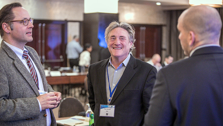 From left to right: W. Nicholas Haining, Pediatric Hematology/Oncology at Dana-Farber Cancer Institute, Alan Korman, Vice President of I-O Discovery at Bristol Myers Squibb and Mike Quigley, Vice President and Head, Tumor Microenvironment Modulation Thematic Research Center, at Bristol Myers Squibb.